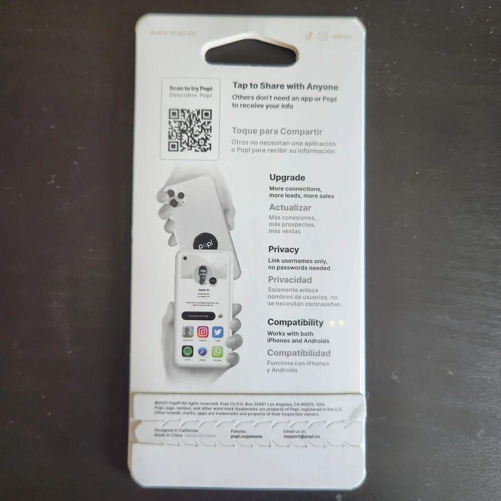 Popl Digital Business Card Sharing Phone Adapter